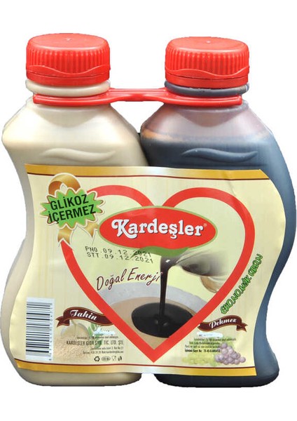 Kardeşler Üzüm Pekmezi 500 gr + Tahin 400 gr (Tahin Pekmez Ikili Set)