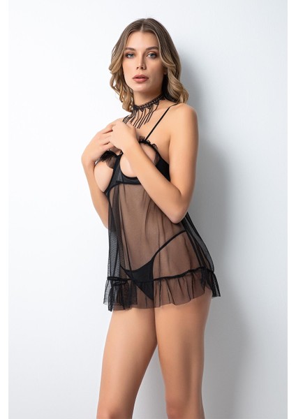 Dekolteli Transparan Babydoll