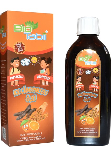 Biotabii Propolisli-Portakallı Keçiboynuzu Özü (Çocuklar Için) 220 gr