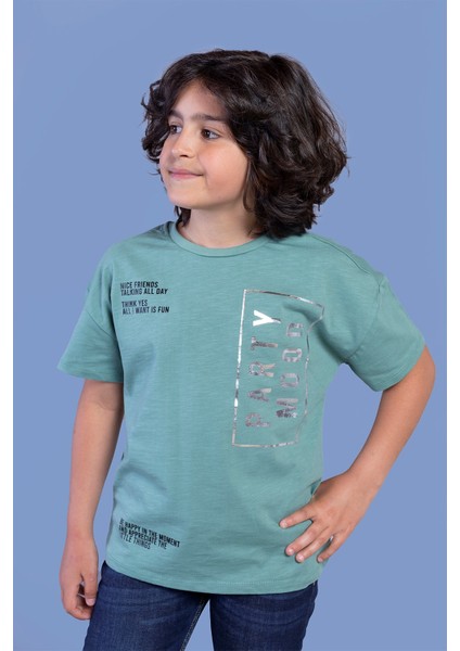 Toontoy Erkek Çocuk Düşük Kol Varak Baskılı Tişört
