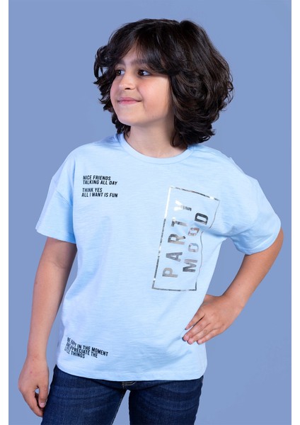 Toontoy Erkek Çocuk Düşük Kol Varak Baskılı Tişört