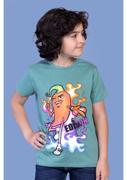 Toontoy Erkek Çocuk Acı Biber Baskılı Tişört