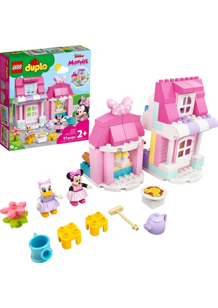 Duplo® # Disney Minnie#nin Evi ve Kafe 10942 ÇOCUKLAR İçin Minnie Fare ve Ördek Daisy ile Bebek Evi Yapım Oyuncağı (91 parça)