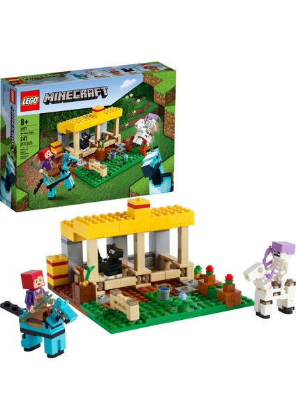 LEGO® Minecraft# At Ahırı 21171 Yapım Seti; Çocuklar İçin Eğlenceli Minecraft Çiftlik Oyuncağı, Iskelet Süvari Içerir (241 Parça)