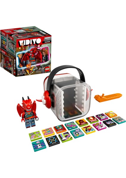 ® Vidiyo# Metal Dragon Beatbox 43109 Yapım Seti Oyuncağı; Çocukları Kendi Müzik Kliplerini Yönetmeye ve Oynamaya Teşvik Edin (86 Parça)