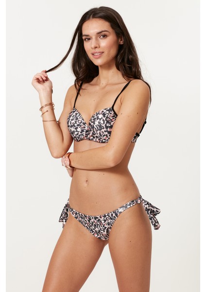 Pierre Cardin Dönen Dolguluı Bikini Takım 217368 Pembe Leopar