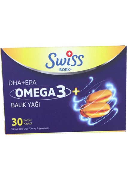 Omega3+ Balık Yağı 30 Kapsül Dha+Epa