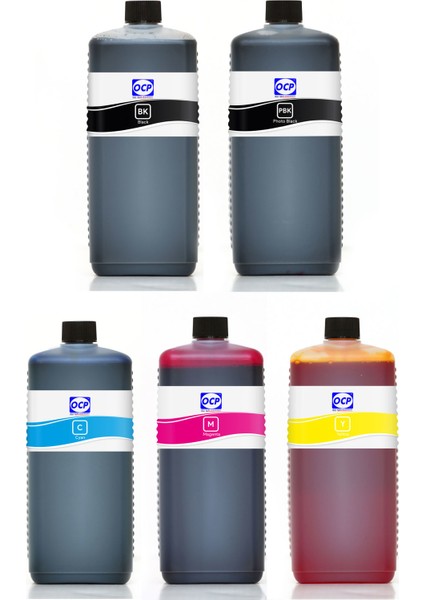 Photosmart Plus B209B Yazıcı Uyumlu Kartuş Mürekkebi 1000ml OCP Set-5 Renk