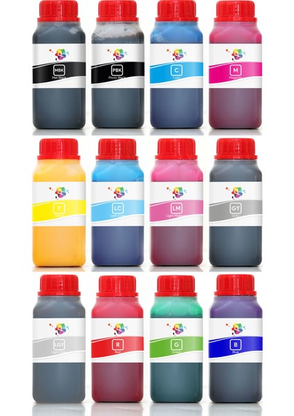 Designjet Z2100 24 Yazıcı Uyumlu Kartuş Mürekkebi PRO 250ml PRO Set-12 Renk