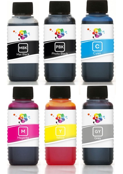Designjet T1200 postscript Yazıcı Uyumlu Kartuş Mürekkebi PRO 100ml PRO Set-6 Renk