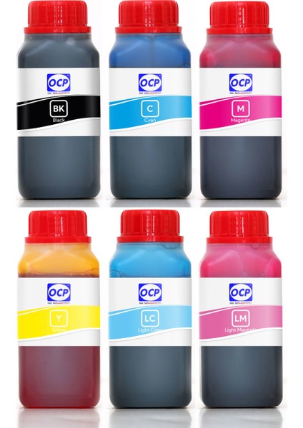 Photosmart D7260 Yazıcı Uyumlu Kartuş Mürekkebi 250ml OCP Set-6 Renk