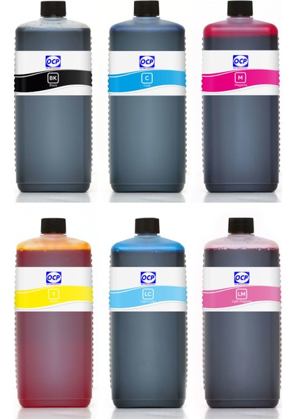 Photosmart D6100 Yazıcı Uyumlu Kartuş Mürekkebi 1000ml OCP Set-6 Renk