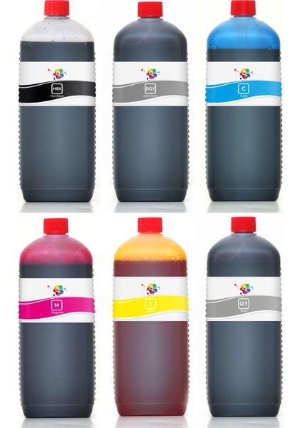 Designjet T7100 Yazıcı Uyumlu Kartuş Mürekkebi PRO 1000ml PRO Set-6 Renk