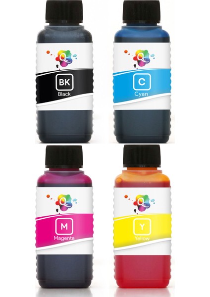 Deskjet Ink Advantage 3525 Yazıcı Uyumlu Kartuş Mürekkebi PRO 100ml PRO Set-4 Renk