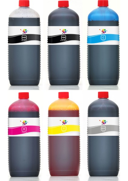 Designjet T1200 postscript Yazıcı Uyumlu Kartuş Mürekkebi PRO 1000ml PRO Set-6 Renk