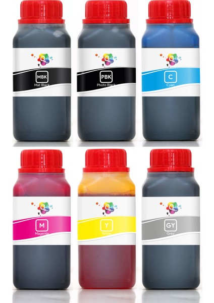 Designjet T1500 ePrinter Yazıcı Uyumlu Kartuş Mürekkebi PRO 250ml PRO Set-6 Renk