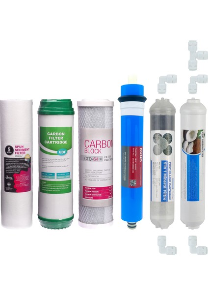 Su Arıtmacihazı 6’li Filtre Seti (9 Aşamalı - Lg Membranlı - Inline)