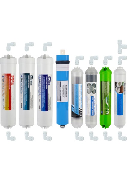 Su Arıtma Cihazı Filtresi 8'li Filtre Seti Paket 12 Aşama Membran