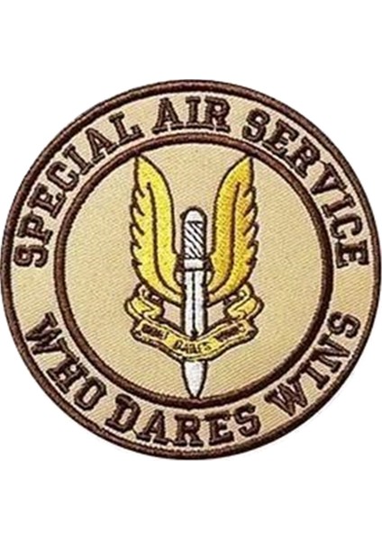Special Air Service Who Dares Wins Nakış Işleme Arma Patch Krem