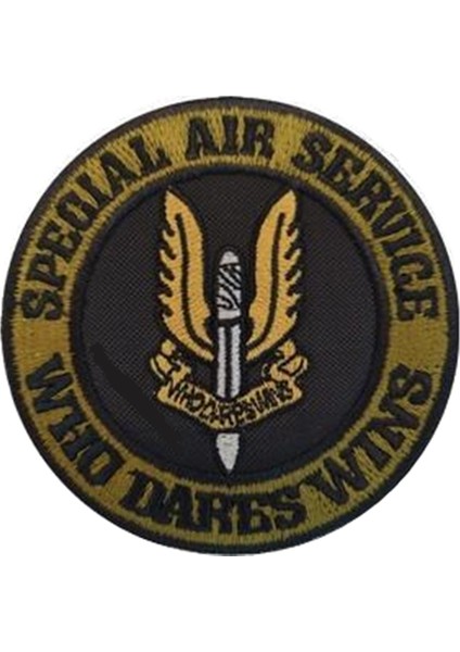 Special Air Service Who Dares Wins Nakış Işleme Arma Patch Kahve Peç