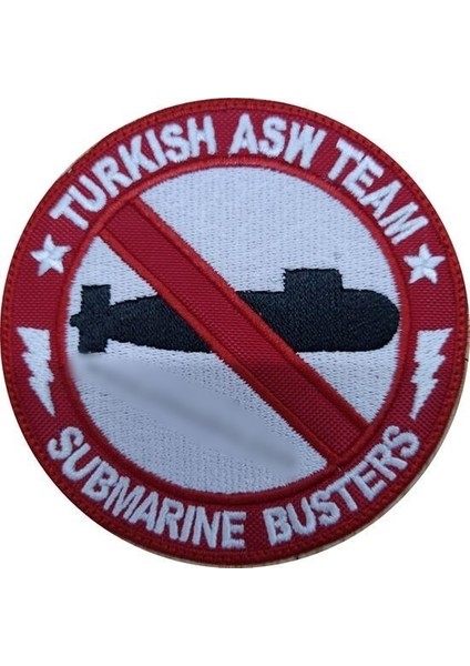 Turkhis Asw Team Submarine Busters Nakış Işleme Arma Patch Peç
