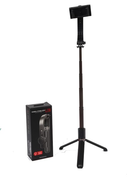 L08 Gimbal 2 Eksenli Telefon ve Kamera Sabitleyici Bluetooth Selfie Vlog Tripod