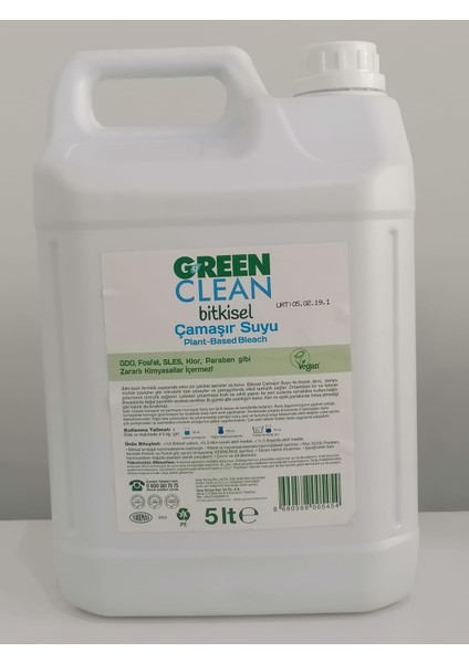 Green Clean Bitkisel Çamaşır Suyu 5 Lt