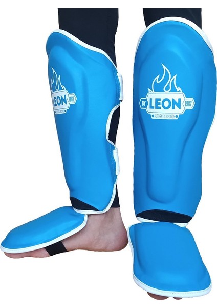 Leon Solid Muay Thai ve Kick Boks Ayak ve Kaval Koruyucu Mavi