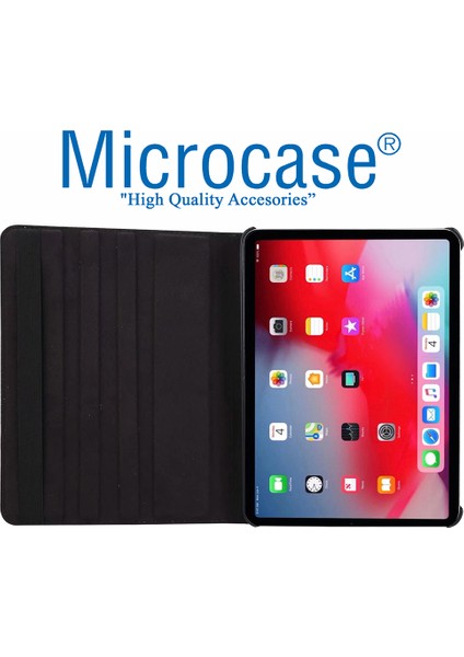 Apple iPad Pro 12.9 2021 360 Derece Döner Standlı Kılıf - Siyah