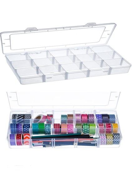 15 Bölmeli Ayarlanabilir Organizer Plastik Kutu 3 Adet modelleri