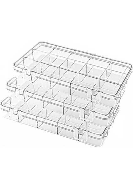 15 Bölmeli Ayarlanabilir Organizer Plastik Kutu 3 Adet fırsatları