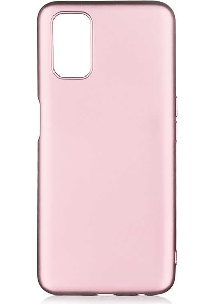 Oppo A52 Kılıf Klasik Mat Renkli Yumuşak Premier Silikon Rose Gold