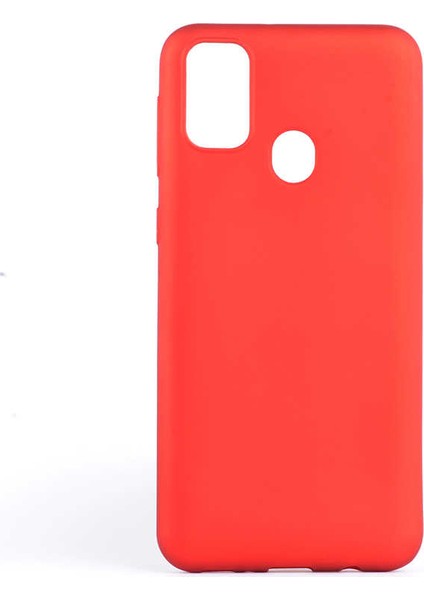 Samsung Galaxy M21 Kılıf Klasik Mat Renkli Yumuşak Premier Silikon Kırmızı