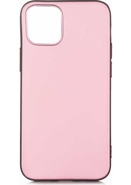 Apple iPhone 12 Pro Kılıf Klasik Mat Renkli Yumuşak Premier Silikon Rose Gold