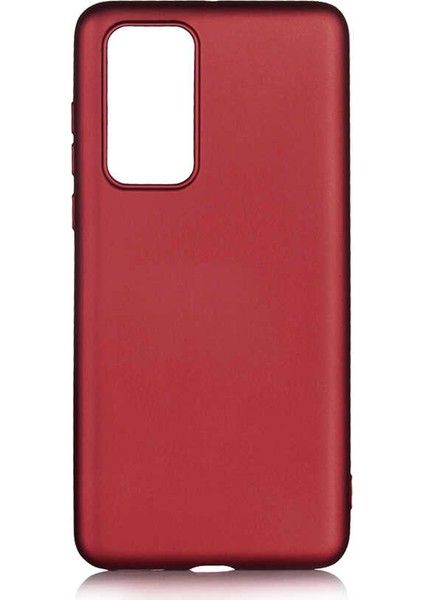 Huawei P40 Kılıf Klasik Mat Renkli Yumuşak Premier Silikon Mürdüm