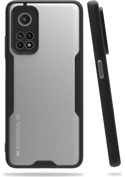 Case 4U Xiaomi Mi 10T 5G Kılıf Kamera Korumalı Ultra Ince Buzlu Mat Renkli Parfe Silikon Kapak Siyah