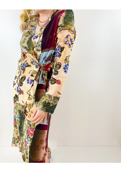 Kadın Çiçek Desenli Kruvaze Elbise fiyatları