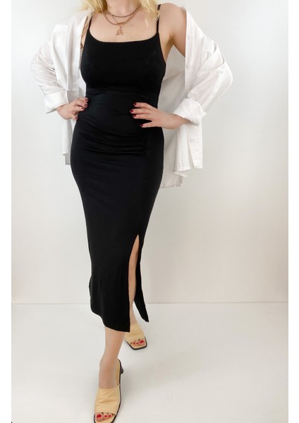 Kadın Siyah Ince Askılı Elbise fiyatları