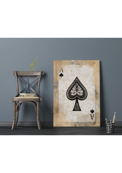 Gift Iskambil Maça As Tasarımlı Kanvas Tablo 70X100CM-1