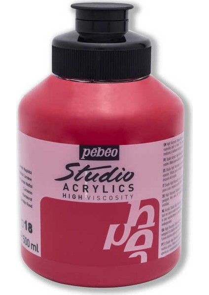 Studio Akrilik Boya 500 ml Kavanoz 17118 Naphtol Carmine