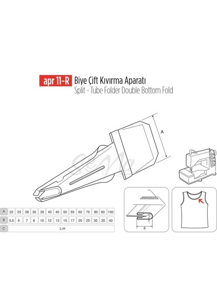 Apere Biye Çift Kıvırma Apara 50X15MM / Apr 11-R