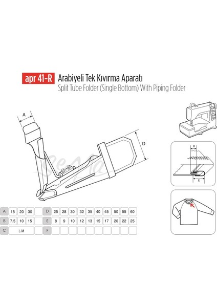 Apere Arabiye Tek Kıvırma Apara 60X20MM / Apr 41-R