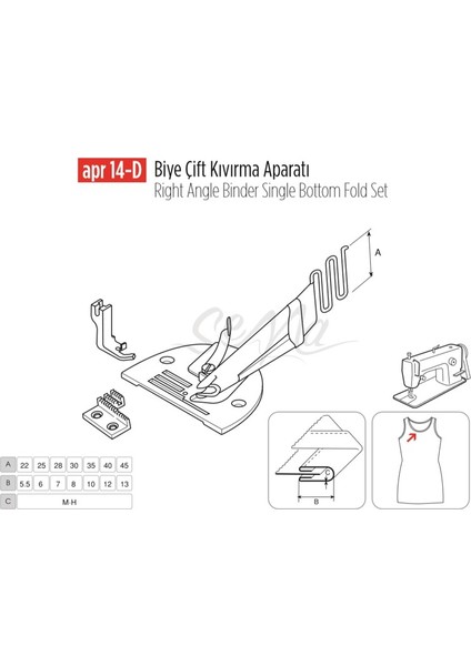 Apere Biye Çift Kıvırma Apara 50X15MM / Apr 14-D