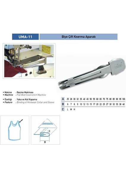 Reçme Bant Çift Kıvırma Apara 35X10MM / Uma-11