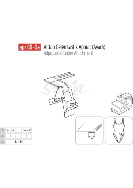 Apere Alttan Gelen Lastik Apara Ayarlı 50MM/ APR80-0A