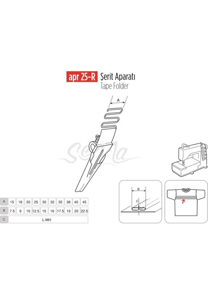 Apere Şerit Apara 25X12MM / Apr 25-R
