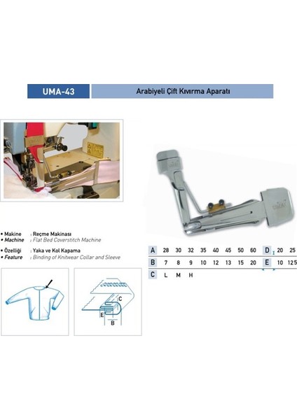 Arabiye Çift Kıvırma Apara 55X17MM / Uma-43