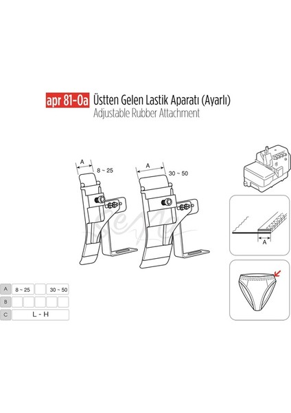 Apere Üstten Gelen Ayarlı Lastik Apara 35MM/APR81-0(A)