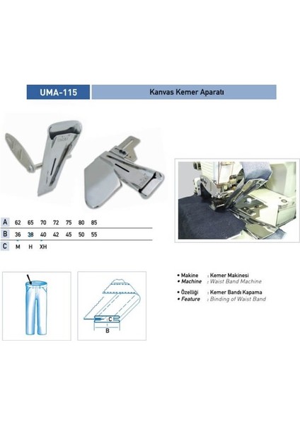 Kanvas Kemer Apara 70X40MM / Uma 115