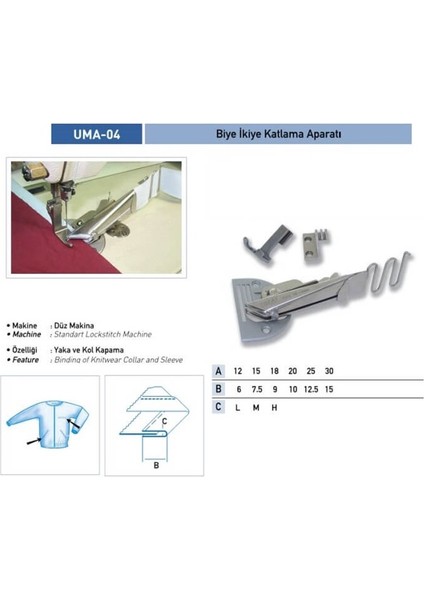 Düz Makine Ikiye Katlama Apara 18X9 / Uma-04